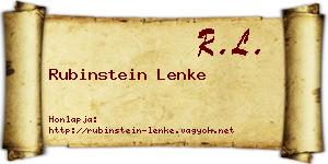 Rubinstein Lenke névjegykártya